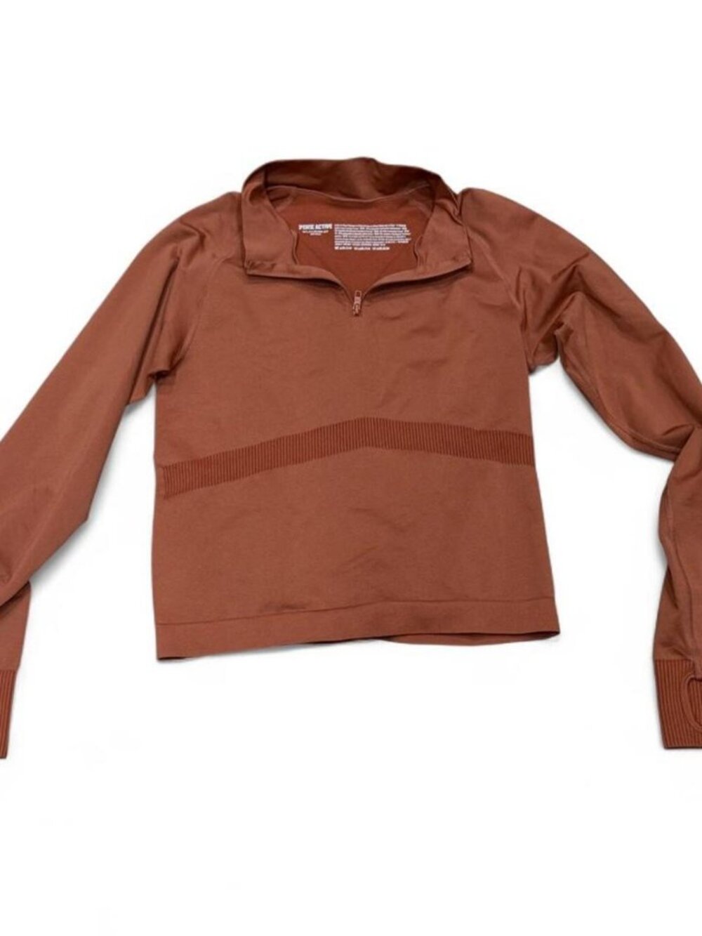 PINK Active Rust Quarter Zip Workout Top